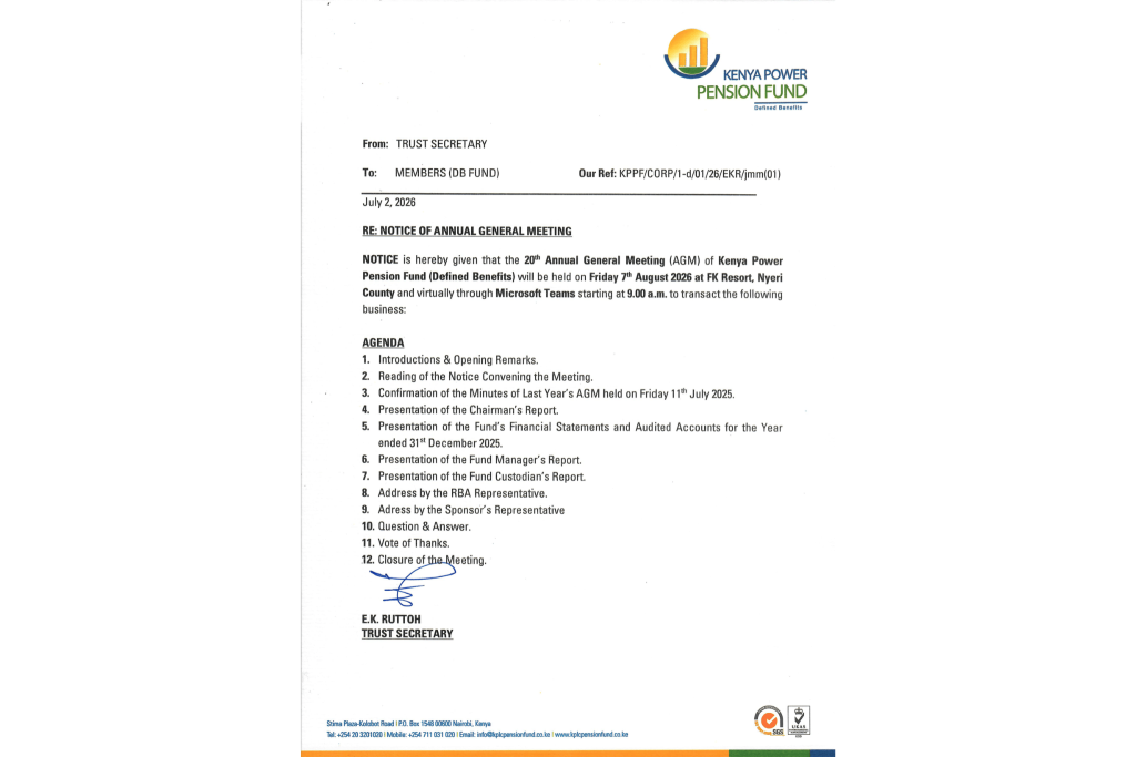 Notice of the 2026 AGM – DB & DC Schemes
